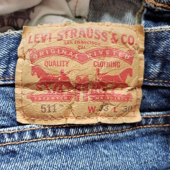Levi's 511 Men's Distressed Jeans 33 x 30 - Picture 7 of 11
